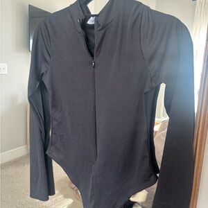 PrettyLittleThing Charcoal Ribbed Bodysuit